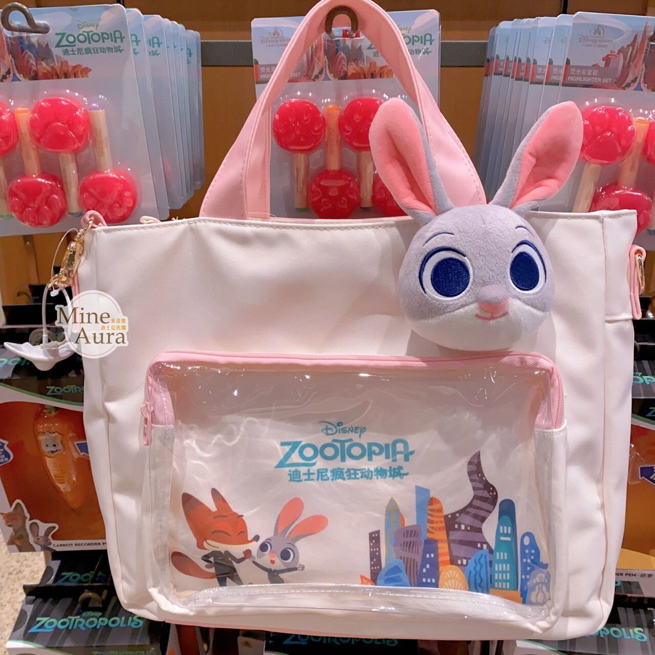 哈茱蒂 Judy 兔 大頭造型 圖案 透明夾層設計 手提包 托特包 斜背包 動物方城市 Zootopia -上海迪士尼樂園