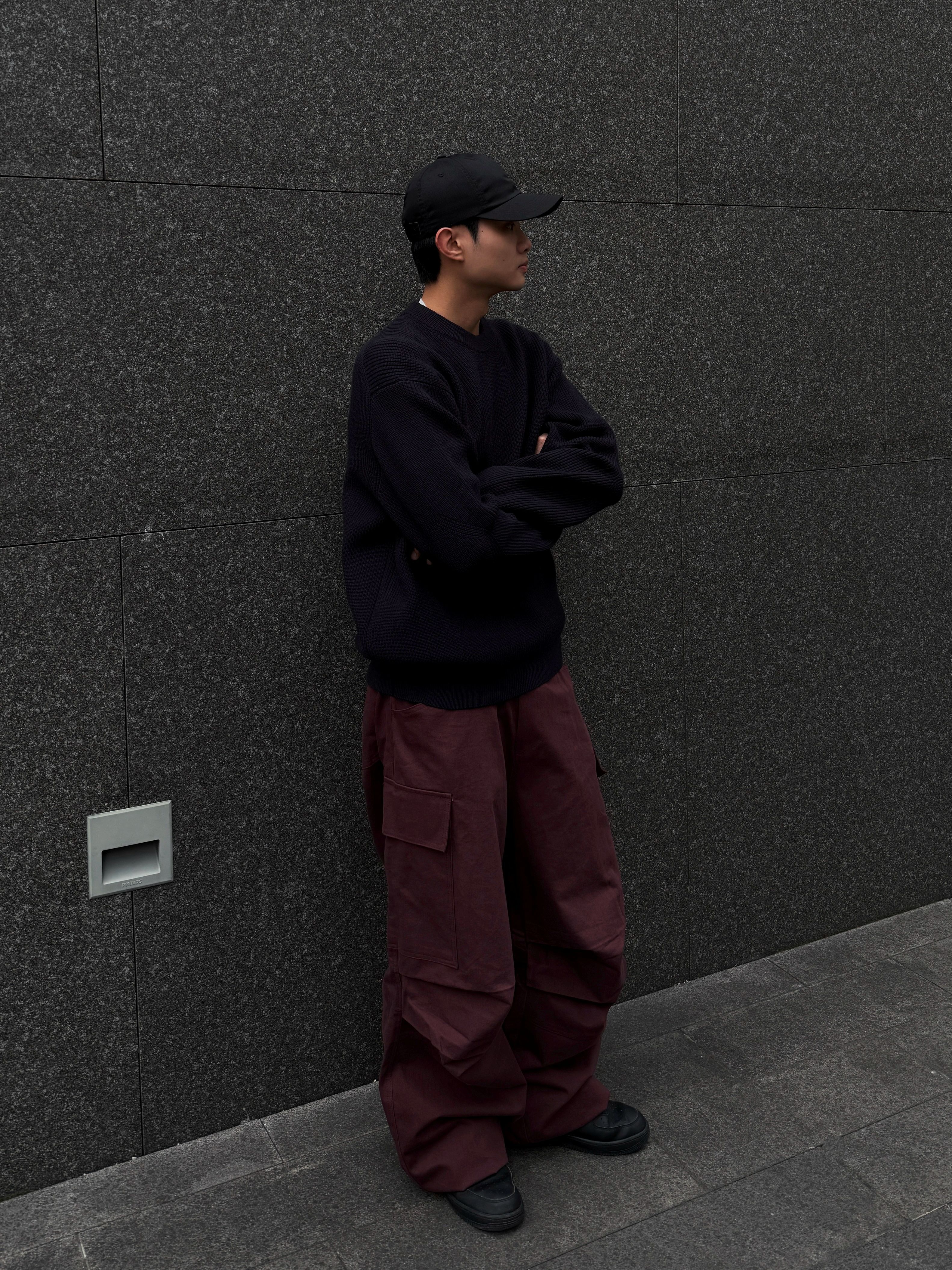 Drawstring Side Pocket Wide Leg Balloon Pants