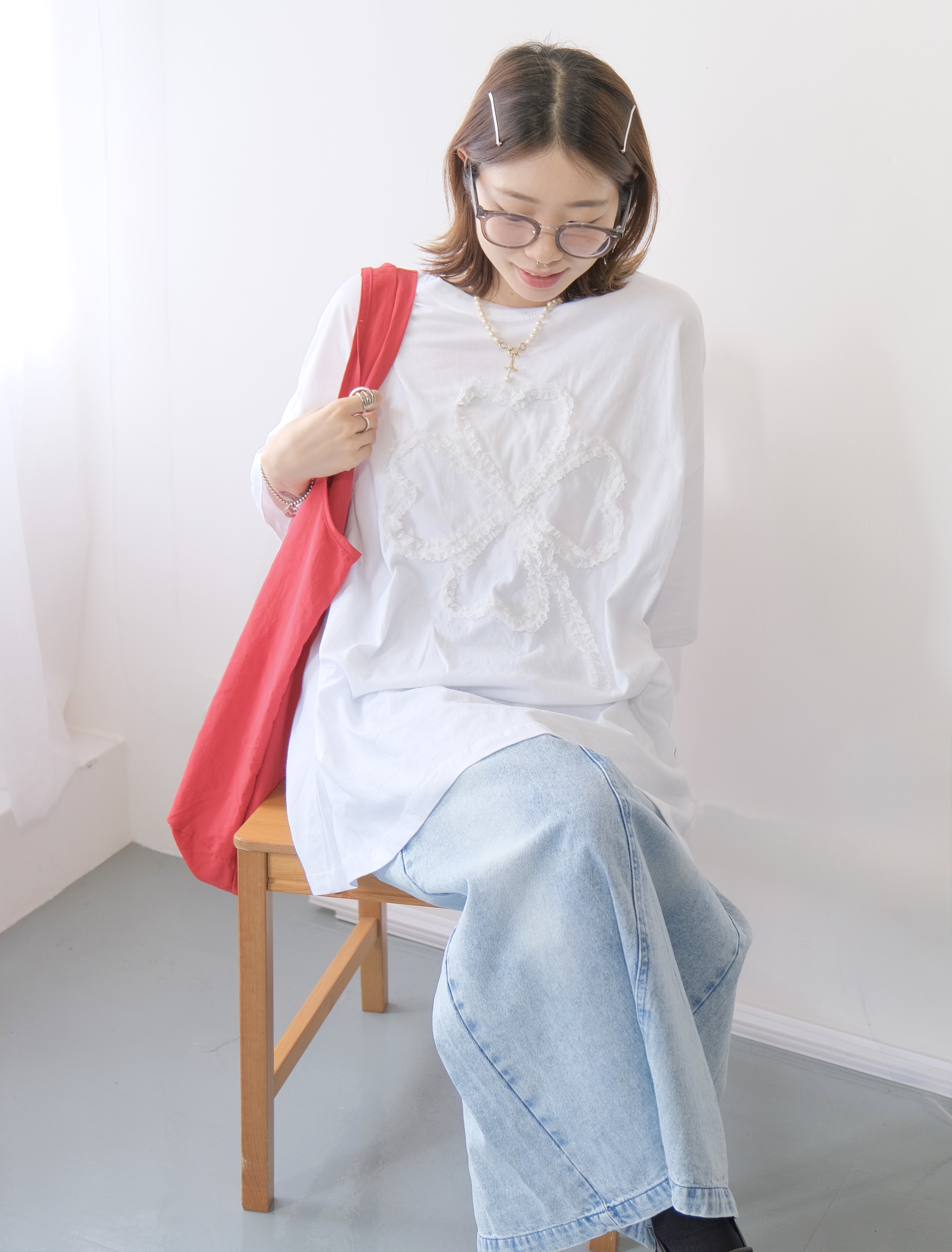 立體日系ruffle花卉TEE