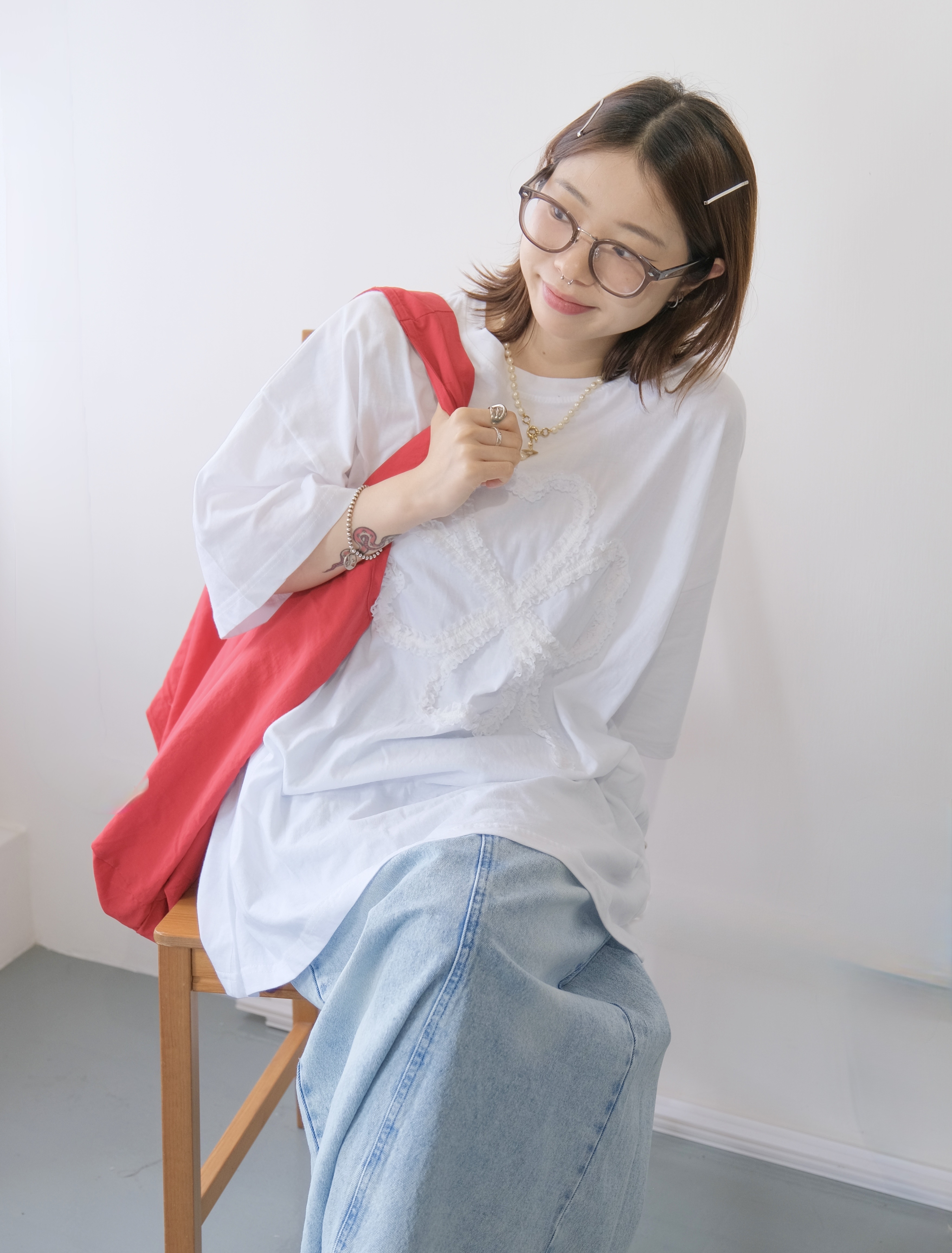 立體日系ruffle花卉TEE