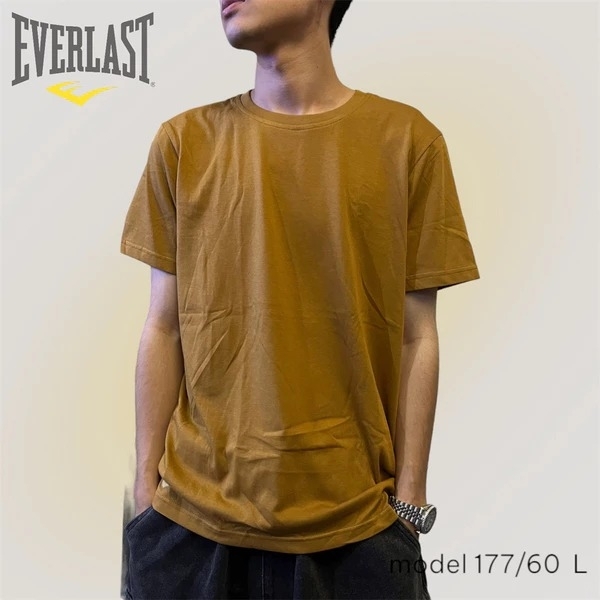 EVERLAST 短袖 駝色 輕薄 內搭 快乾 圓領 素T 短T 男 4921100332