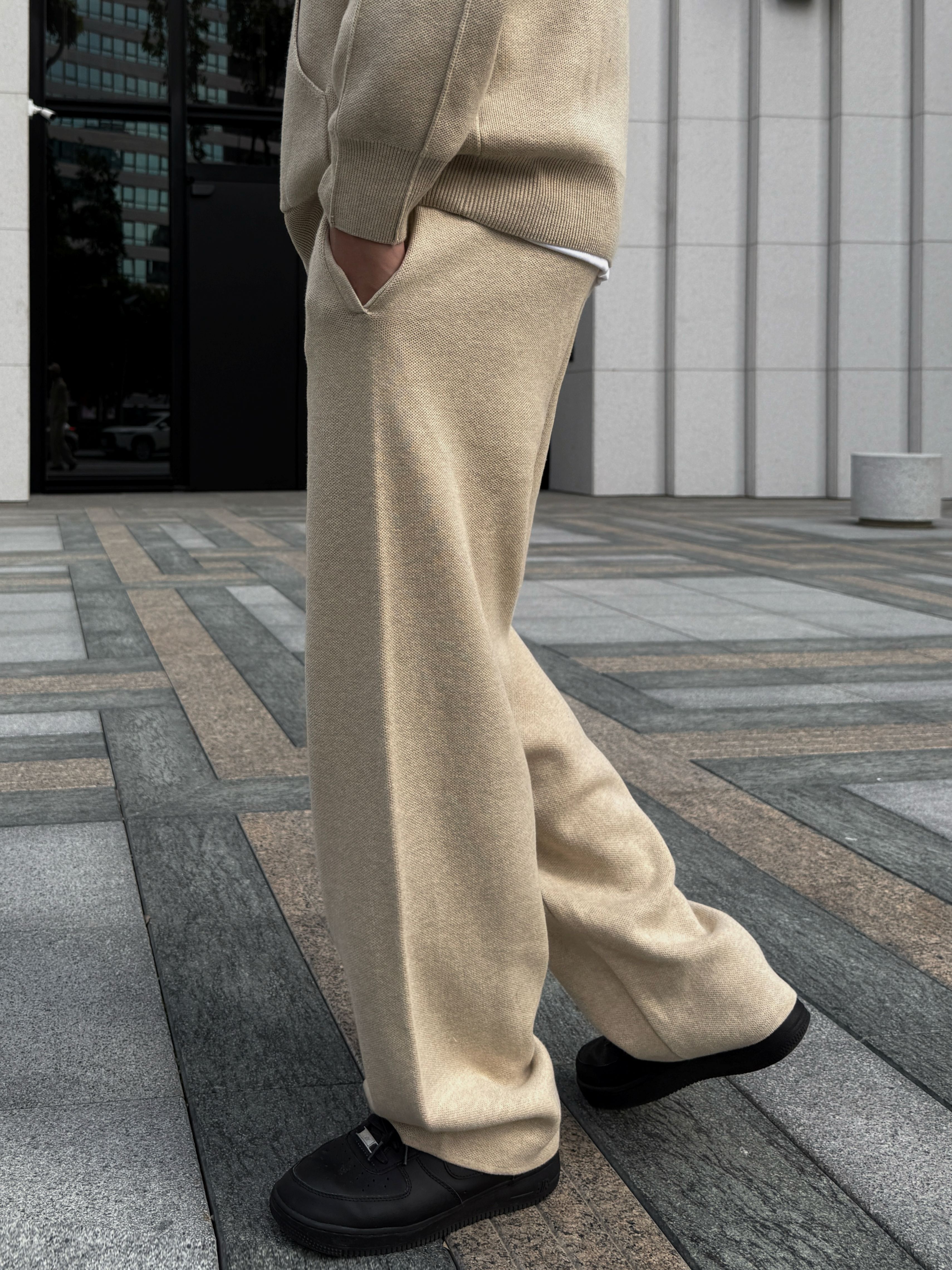 [1atm] 細緻-鬆緊腰休閒褲