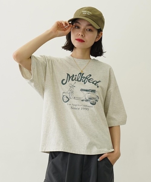 MILKFED. / BIKE CRACK PRINT WIDE S/S TEE