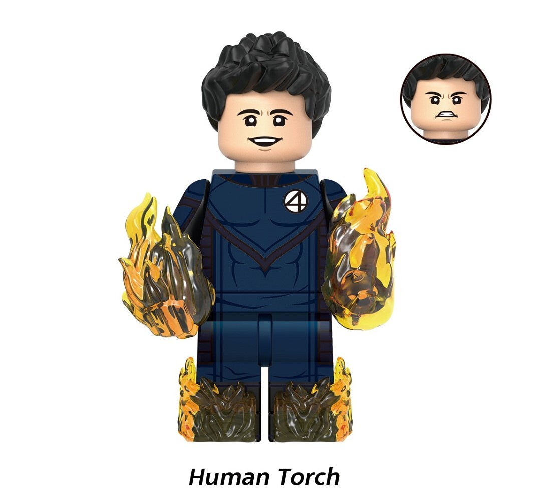 The Fantastic Four Human Torch Custom Minifigures Minifigs Fit Lego G0148 GH0358