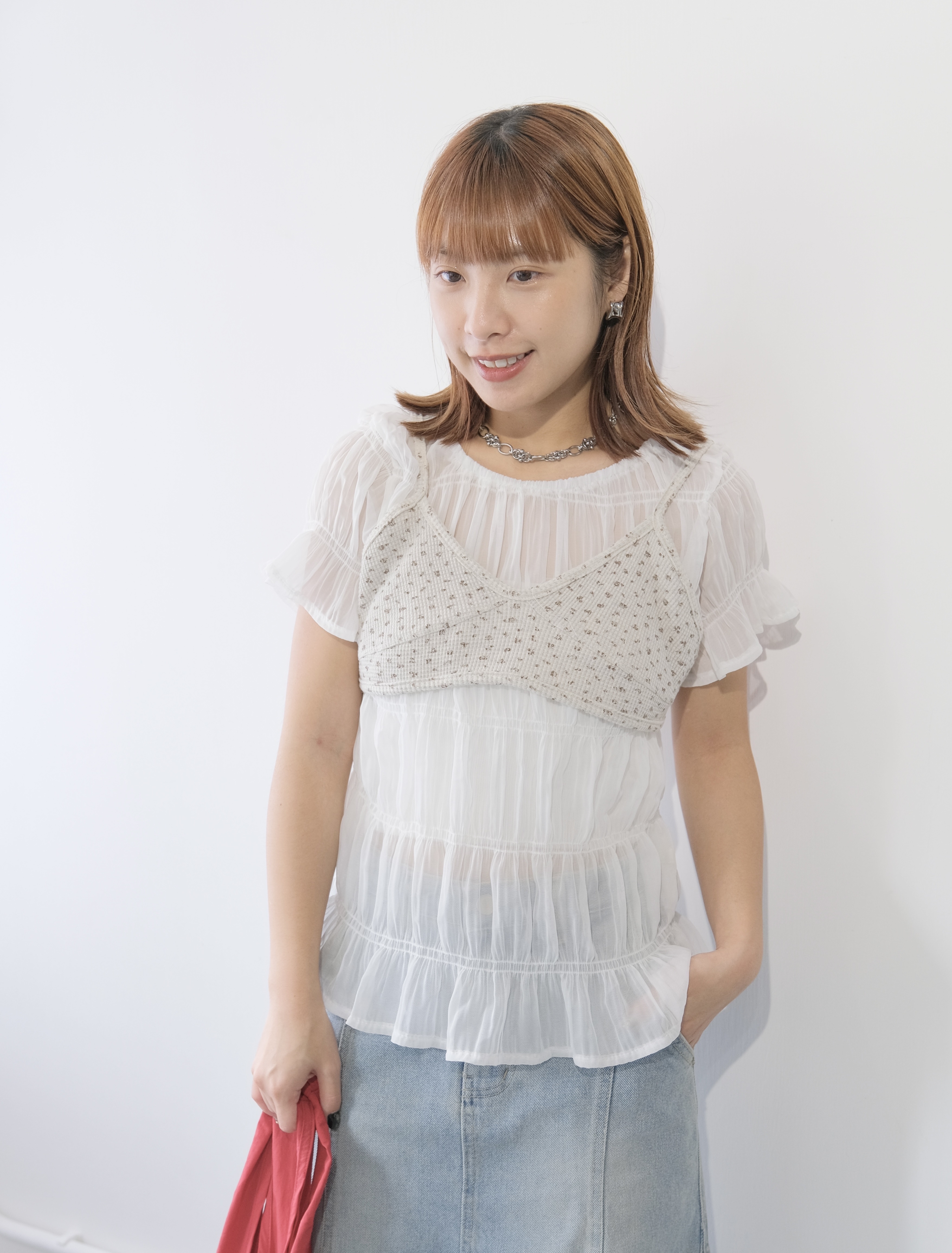 窩夫格碎花短款外搭