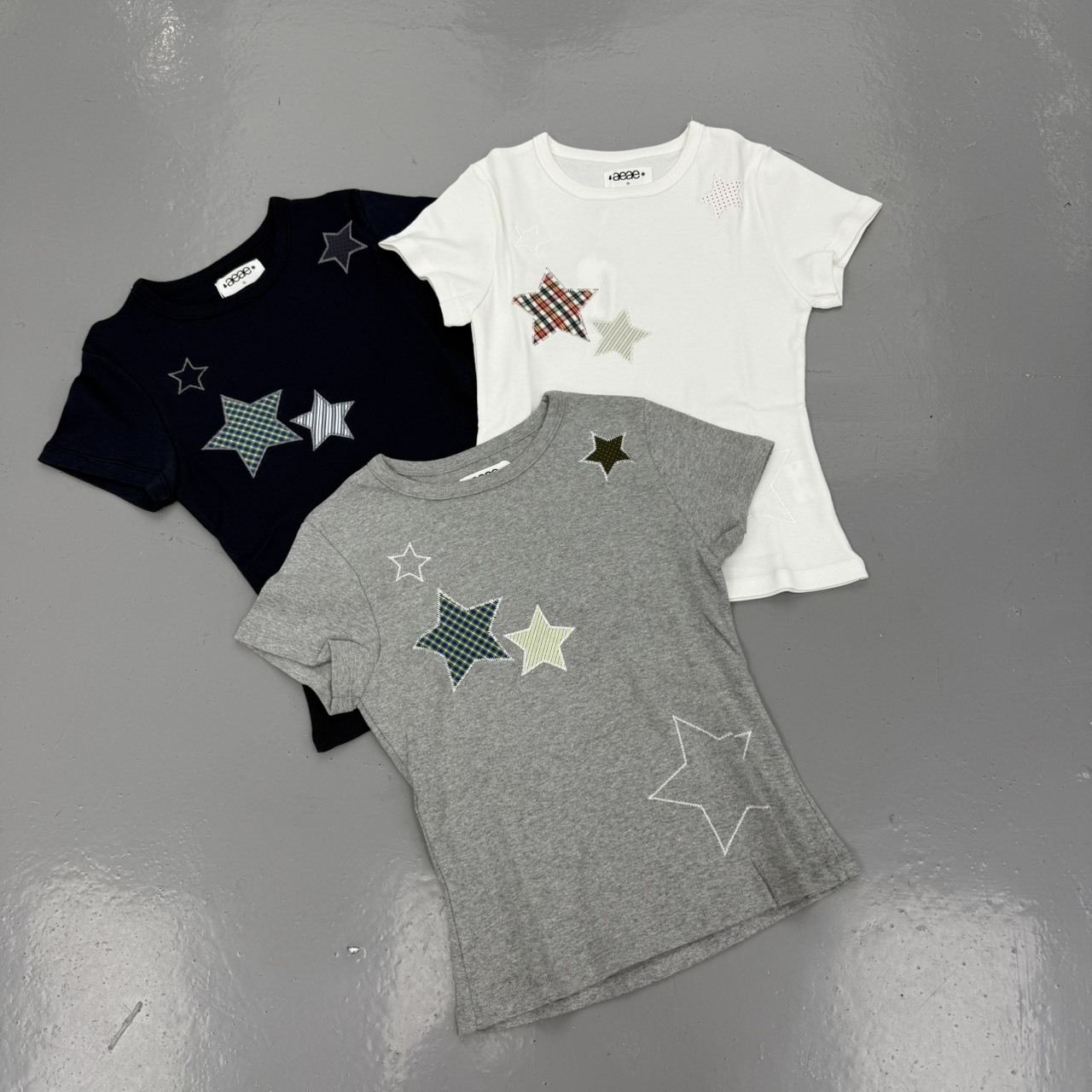 aeae CHECK STAR TEE 星星 短袖