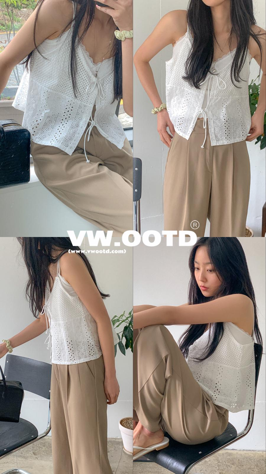 通花綁繩吊帶上衣