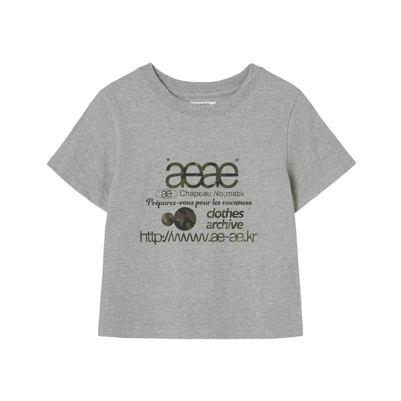 aeae WEB LOGO CROP T-SHIRTS 基本款 迷彩 短版