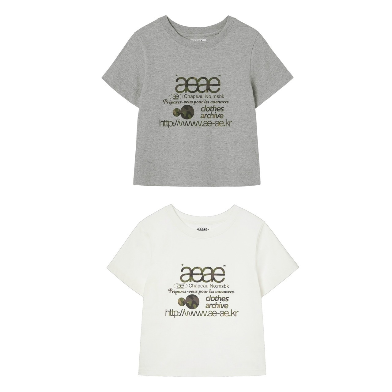 aeae WEB LOGO CROP T-SHIRTS 基本款 迷彩 短版