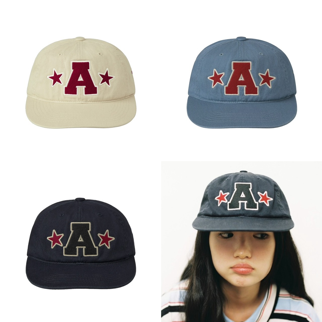 aeae WASHED CAPITAL LOGO CAP 星星 大A 帽子