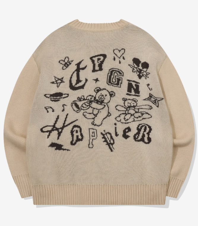 CPGN STUDIO / Doodle Bear Round Knit / Cream /  JUL25