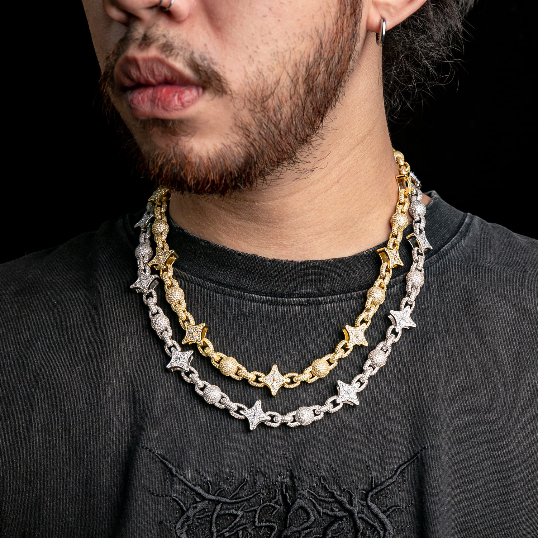 滿鑲閃耀之星冰珠項鍊