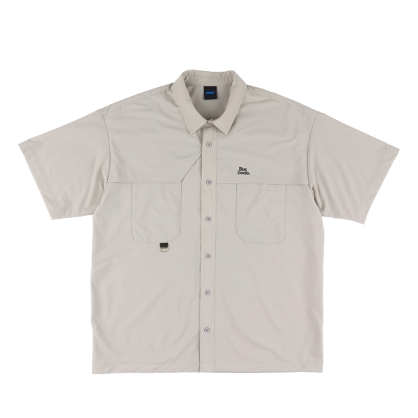 NCAA 短袖 淺灰 深綠 落肩 工裝 襯衫 男 7425147011 7425147070