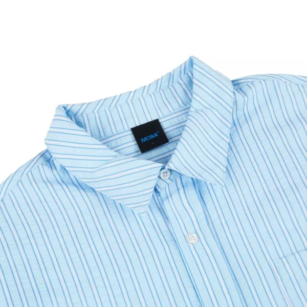 NCAA 短袖 淺藍 落肩 條紋 襯衫 中性 7425147181