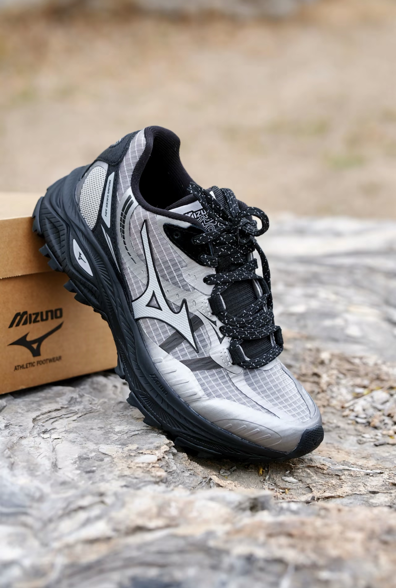 MIZUNO RACER ADV  Black Sliver 黑銀色 山系 跑鞋 D1GH241207