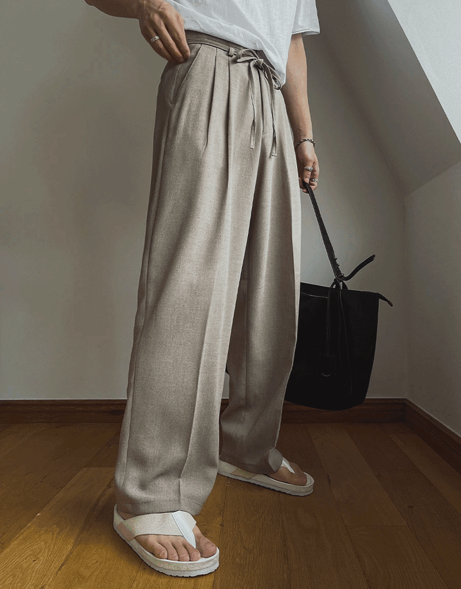 Rodina 綁繩雙褶西裝休閒褲