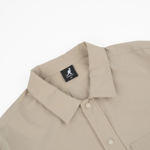 KANGOL 長袖 卡其 可拆袖 工裝 襯衫外套 中性 6425147031