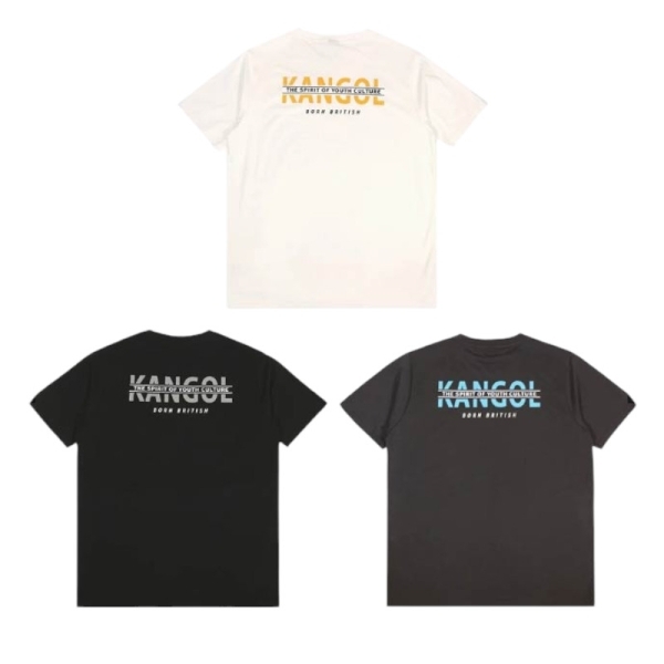 KANGOL 短T 白 黑 灰 背後大LOGO 圓領涼感 短袖 中性 64251077-