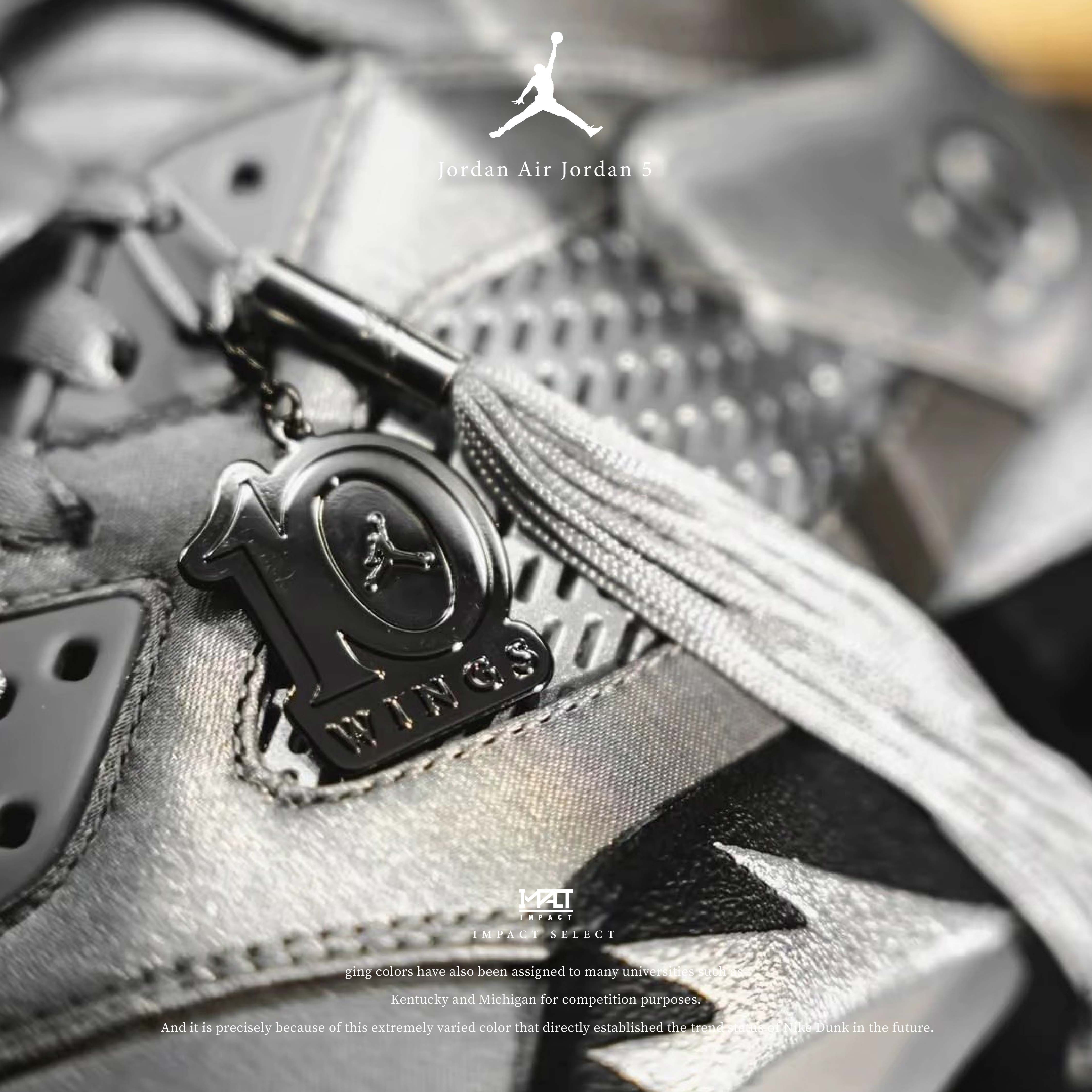 Jordan Air Jordan 5 Wings “Medium Grey/Black” 復古籃球鞋 女款 灰黑色 IO2038-001
