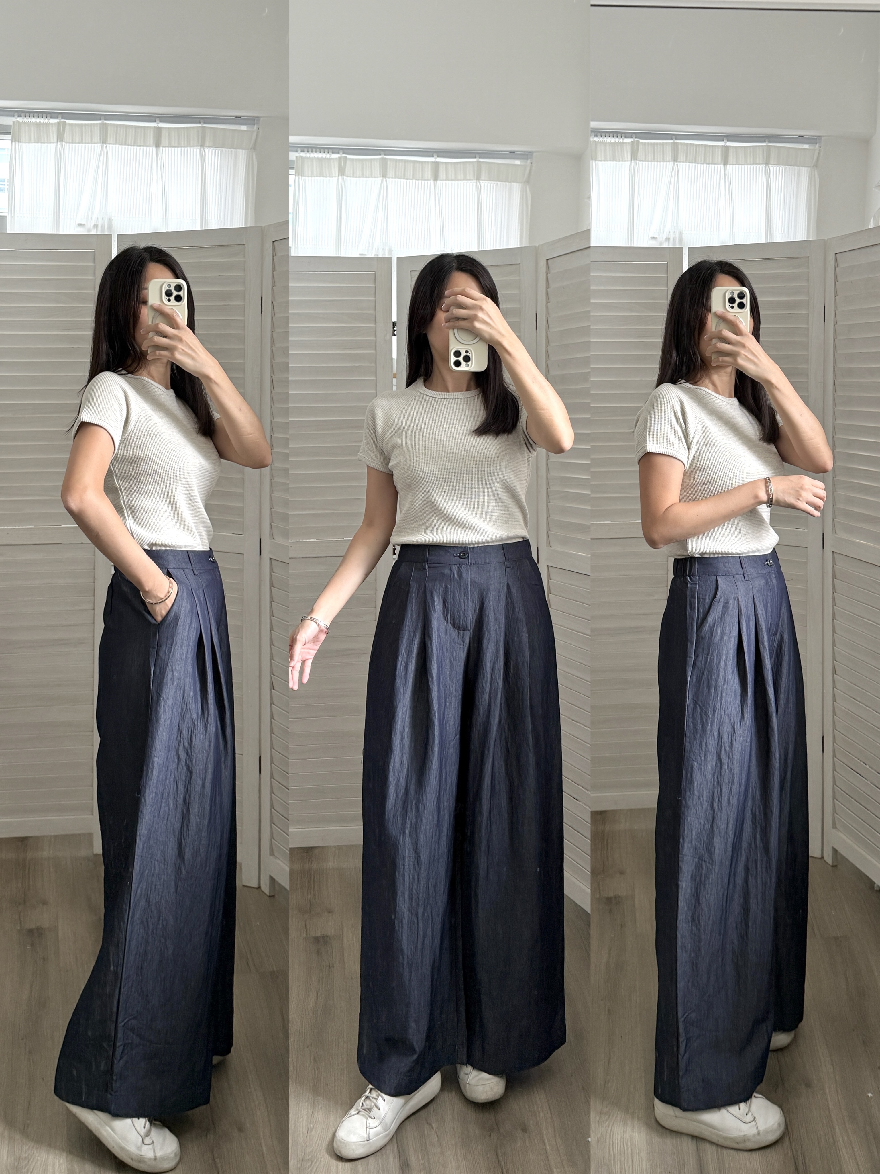 涼爽滑布鬆身長褲