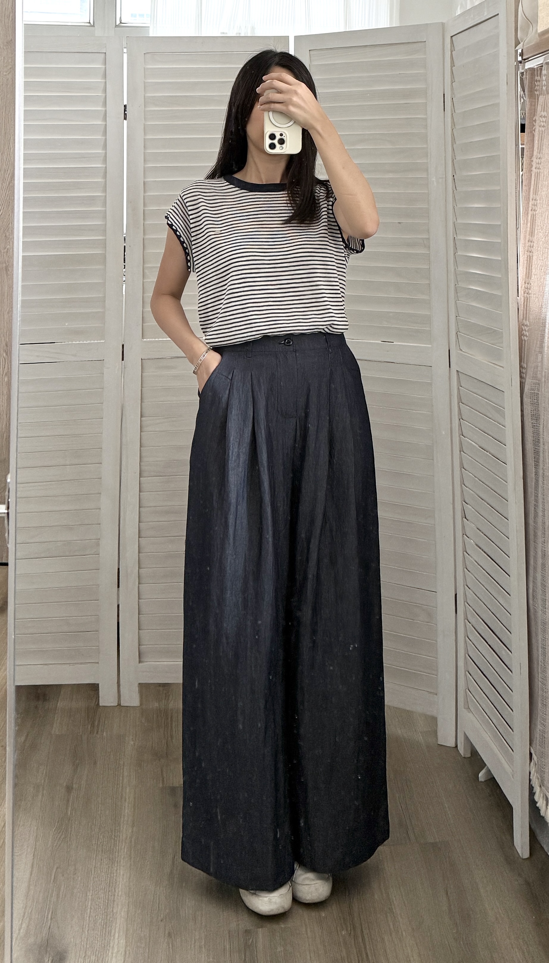 涼爽滑布鬆身長褲