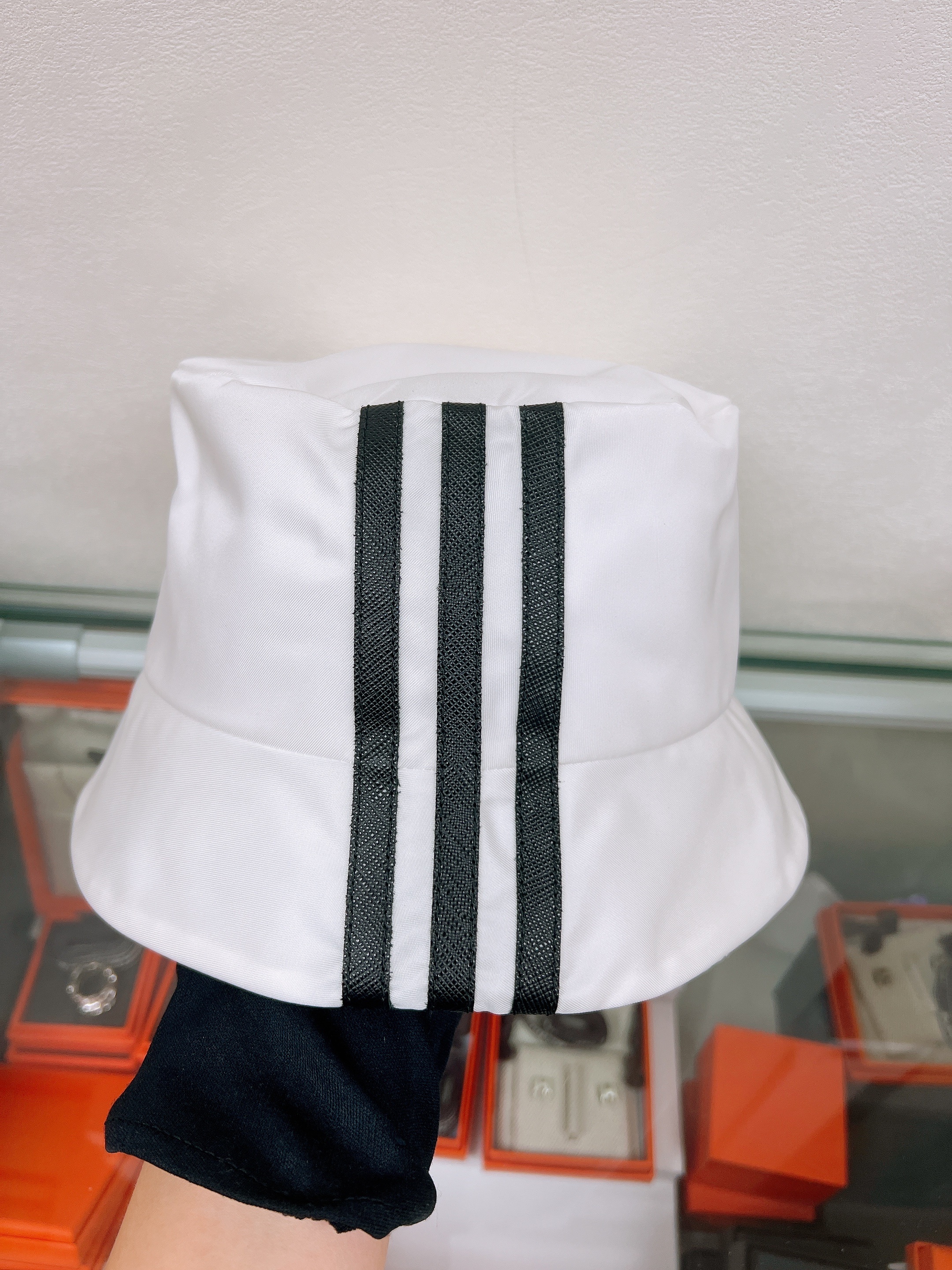 Prada hat white x adidas (size L)