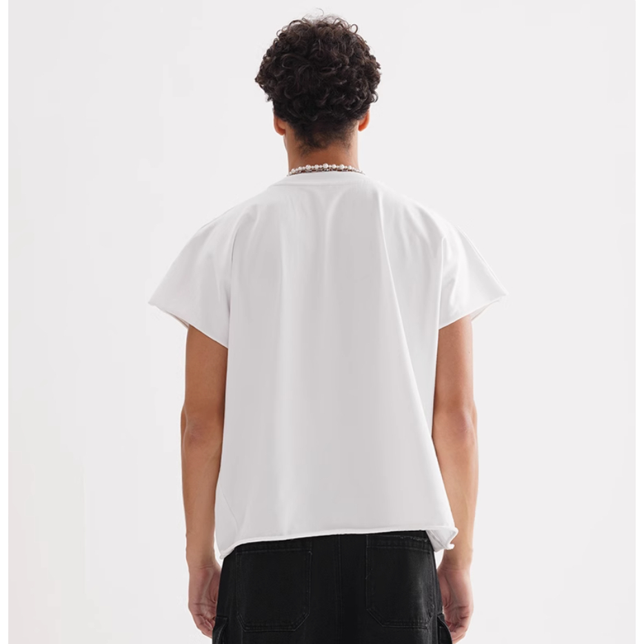 2025歐美最紅BOXY削肩寬純棉短T-Shirt（顯肩寬、顯腿長）