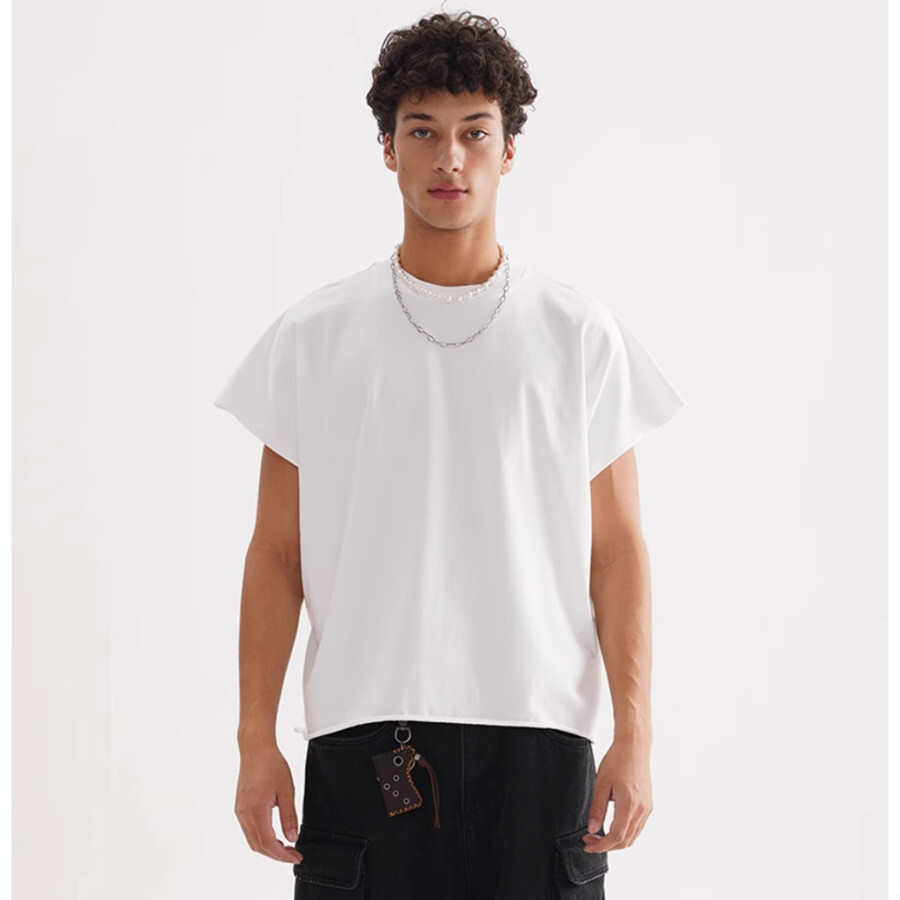 2025歐美最紅BOXY削肩寬純棉短T-Shirt（顯肩寬、顯腿長）