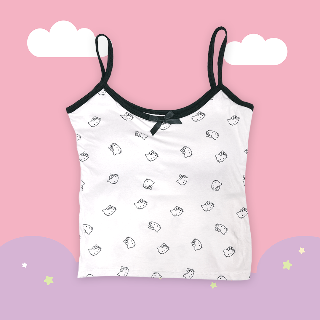 \ Bra Top / KT 貓緄邊胸墊細肩背心