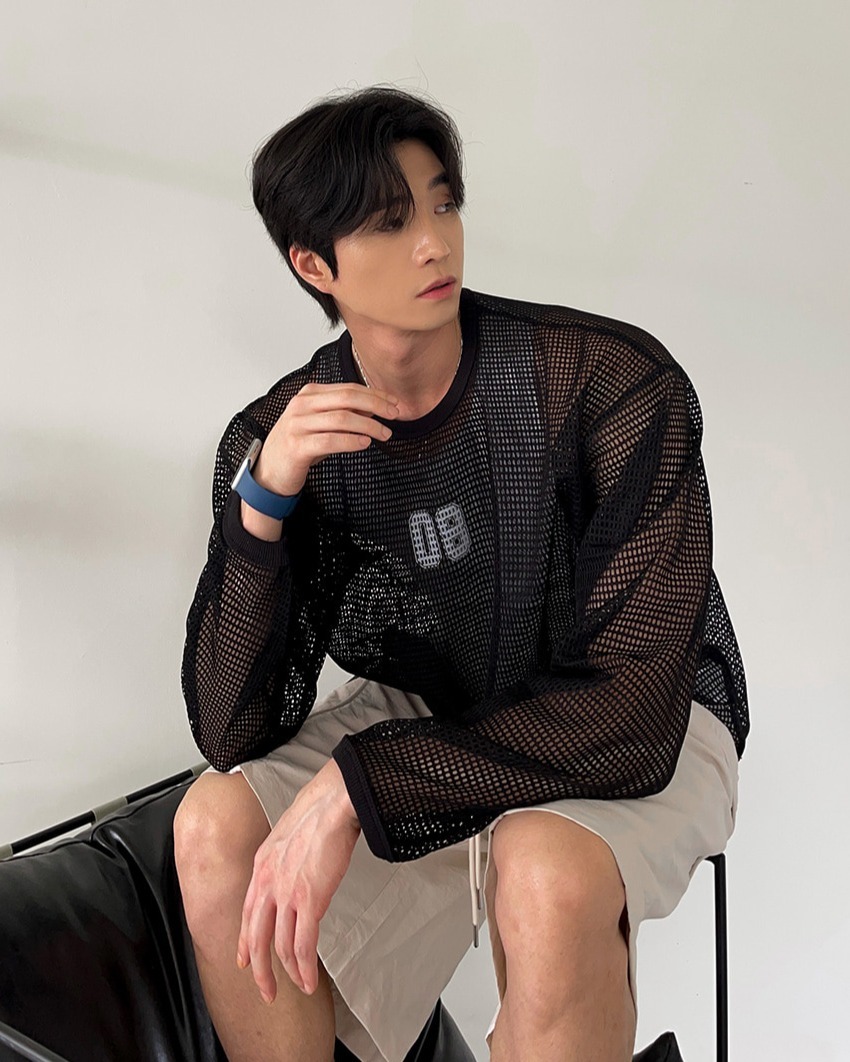 (韓國獨家特價) 08 網眼寬鬆T卹