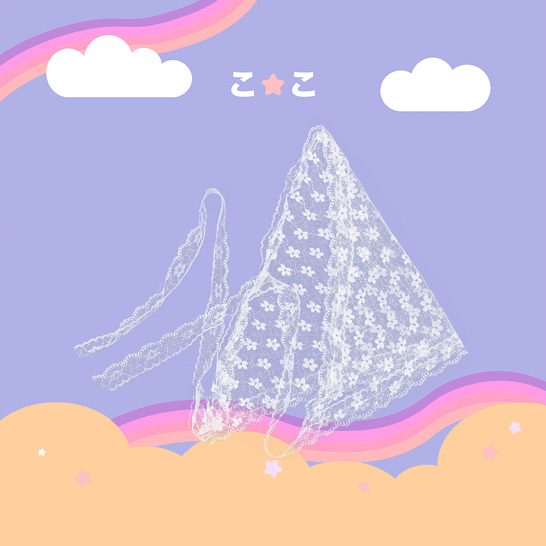 こ♡こ 花花蕾絲三角頭巾