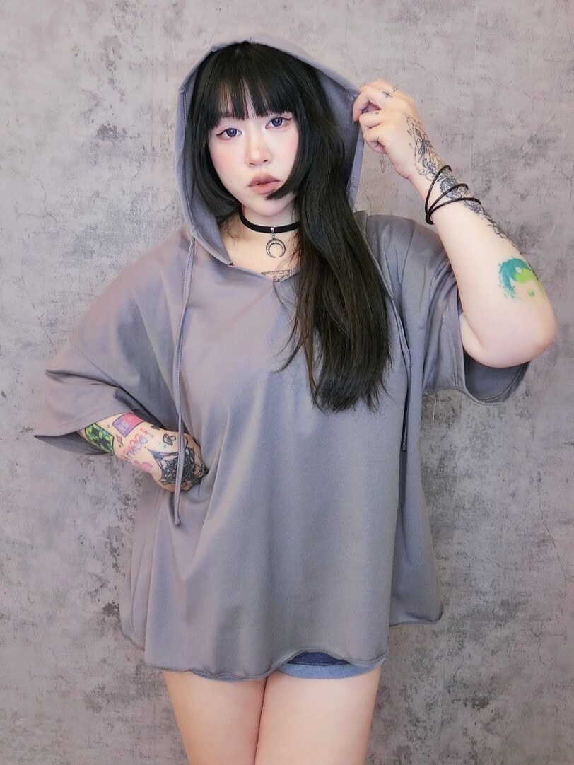 休閒連帽素色大T