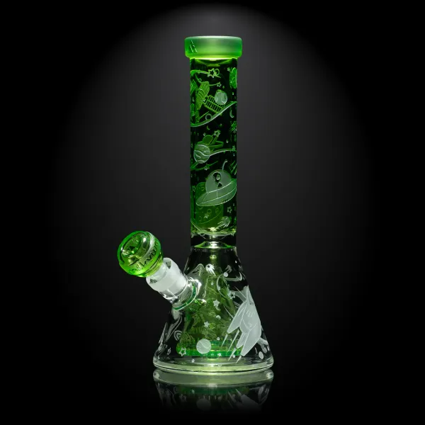 🇺🇸 Milkyway - Green Space Odyssey in 3D Beaker Bong 玻璃水煙壺（28cm）