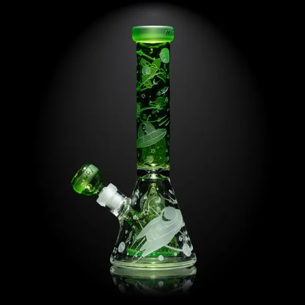 🇺🇸 Milkyway - Green Space Odyssey in 3D Beaker Bong 玻璃水煙壺（28cm）