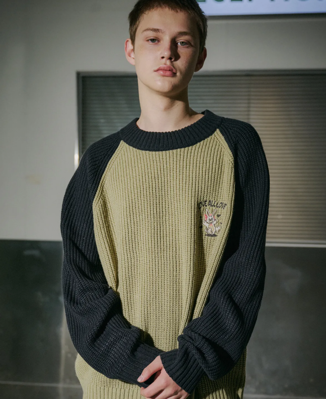 CPGN STUDIO / Hoppy Legrun Block Knit / Navy /  JUL25