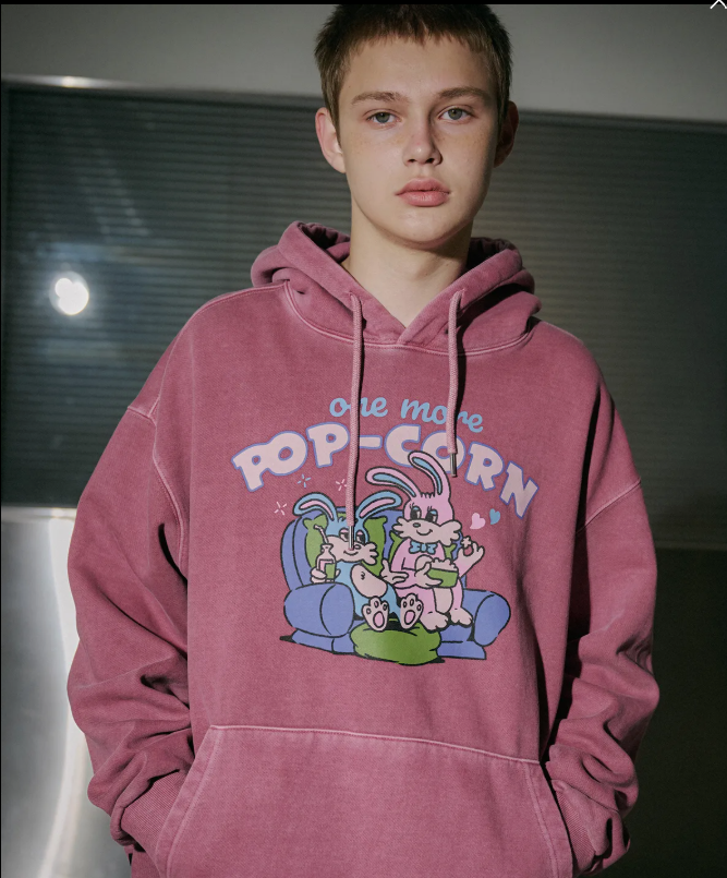CPGN STUDIO / Bunny Popcorn Pigment Hoodie / Dustypink /  JUL25