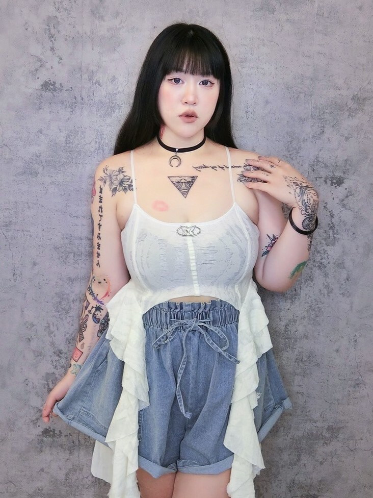 廢土風蝴蝶小銀標細肩帶小可愛