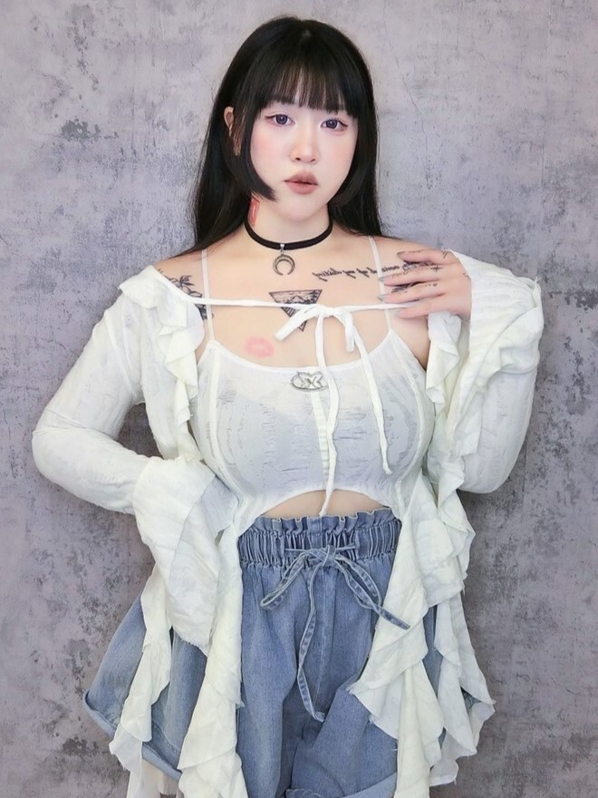 廢土風華麗荷葉邊罩衫