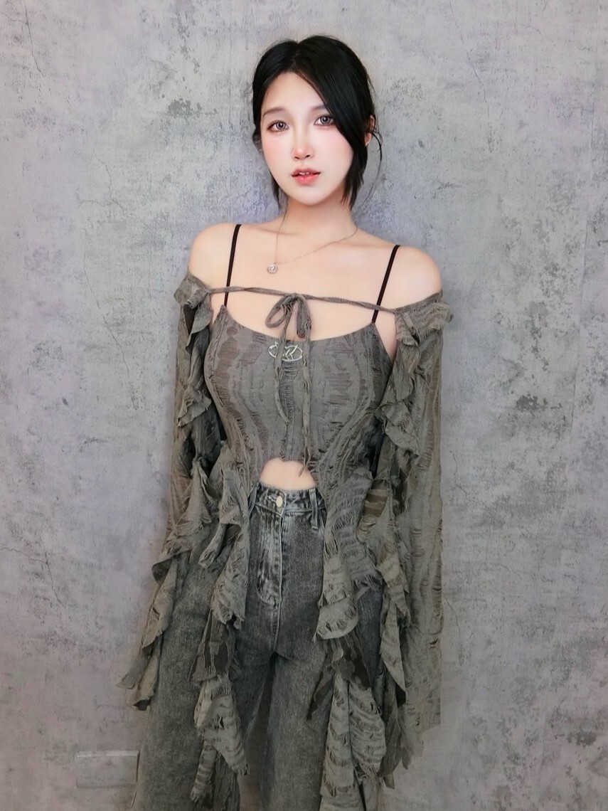 廢土風華麗荷葉邊罩衫