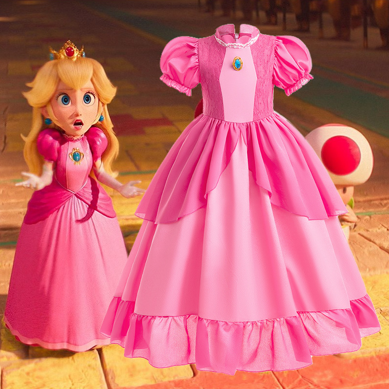 現貨 100cm 萬聖節 超級瑪利歐碧姬公主-長裙花邊款 100-150cm #RA24