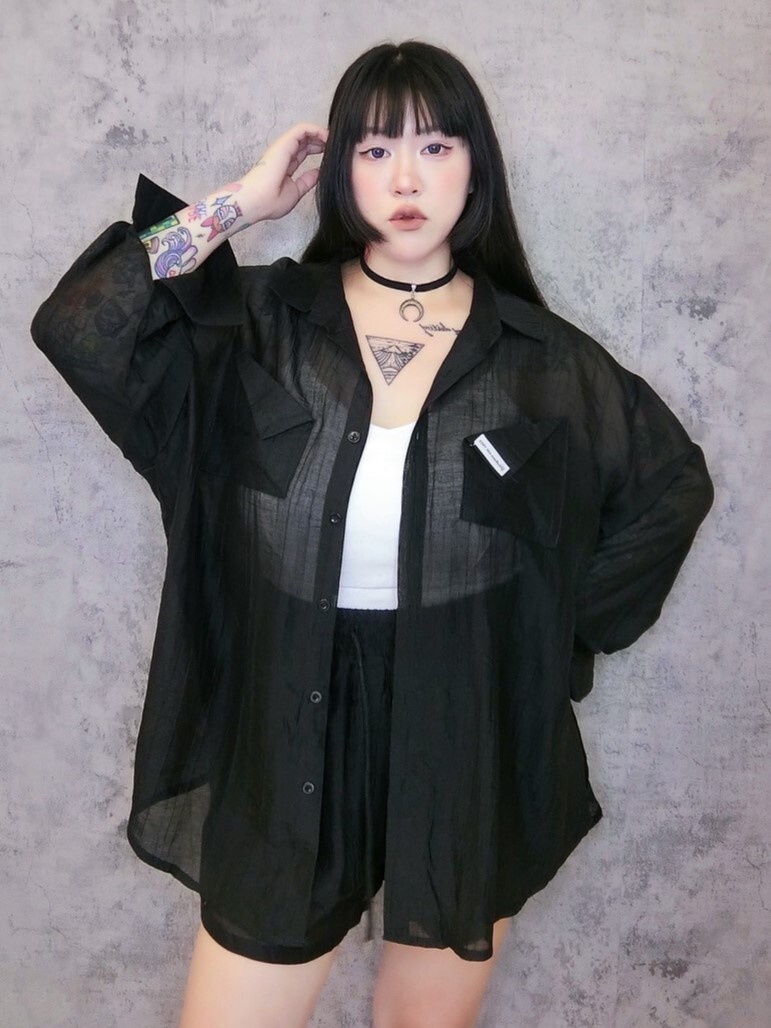 口袋設計棉麻襯衫短褲兩件套