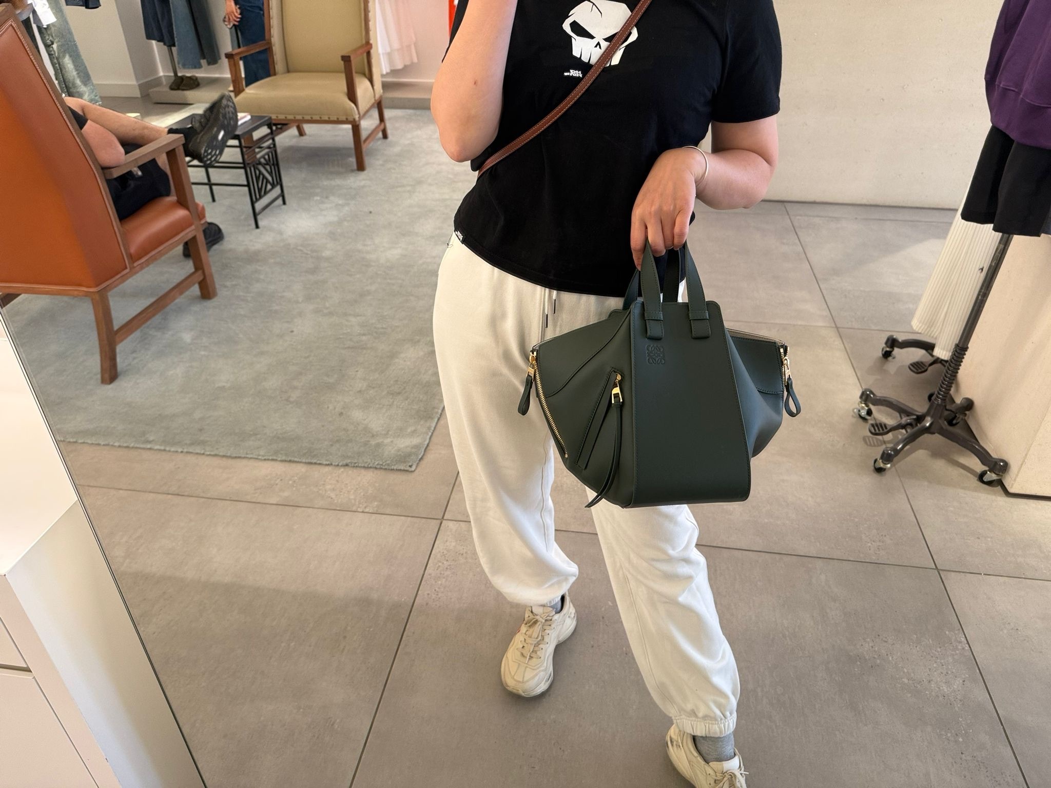 Loewe Hammock Small Hobo bag Bottle Green