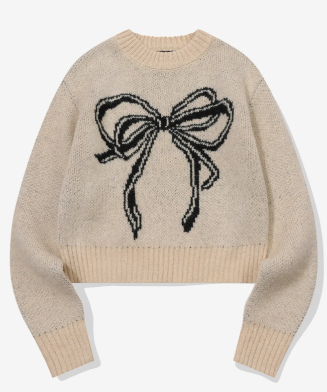 CPGN STUDIO / Ribbon Brush CROP Knitted / Cream /  JUL25