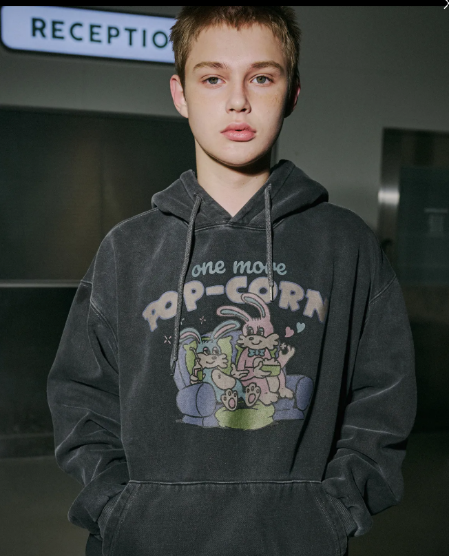 CPGN STUDIO / Bunny Popcorn Pigment Hoodie  / Smoked Black /  JUL25