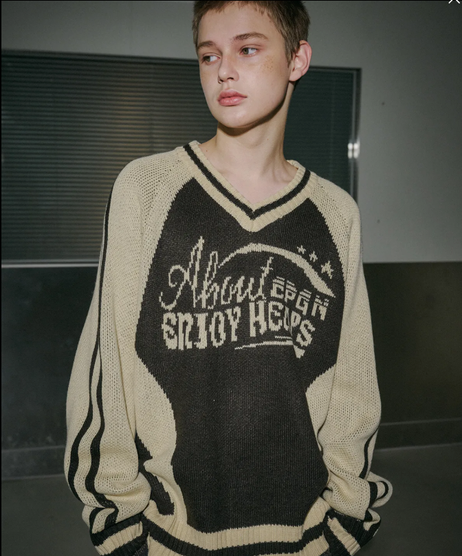 CPGN STUDIO / Enjoy Incision V-Neck Knit / brown /  JUL25