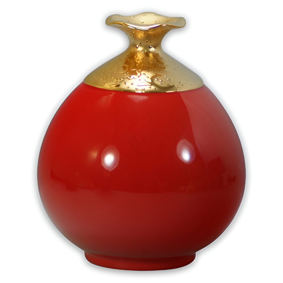 鎏金花瓶福袋瓶｜喜紅釉瓷器擺飾 吉祥富貴賀禮首選