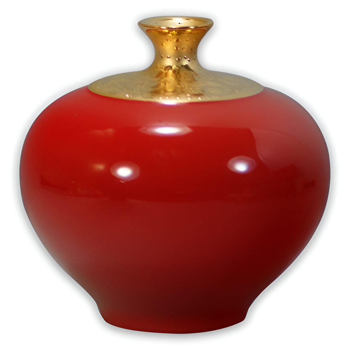 喜紅釉寶來瓶｜鎏金花瓶象徵富貴吉祥 新居開運與送禮首選