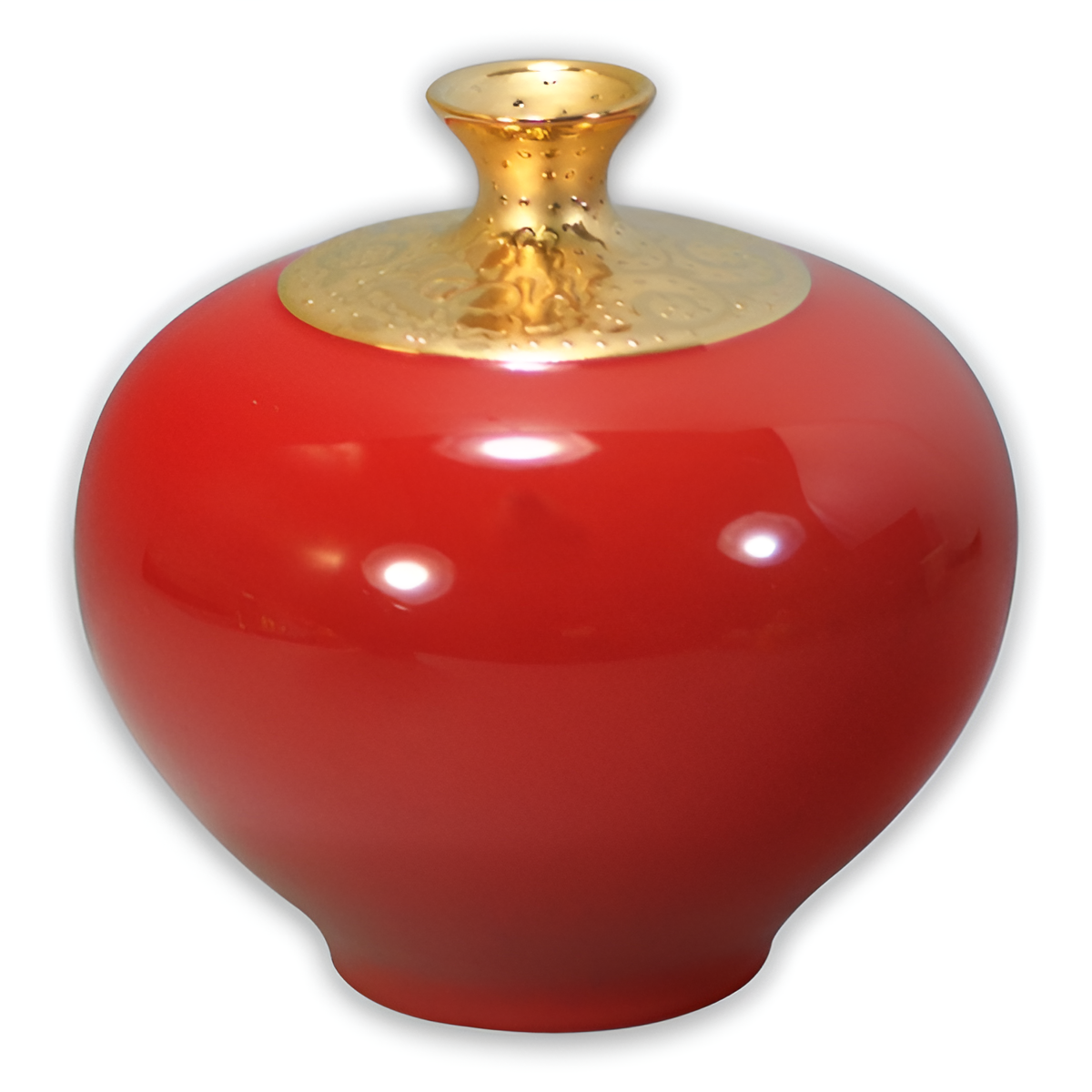 喜紅釉寶來瓶｜鎏金花瓶象徵富貴吉祥 新居開運與送禮首選