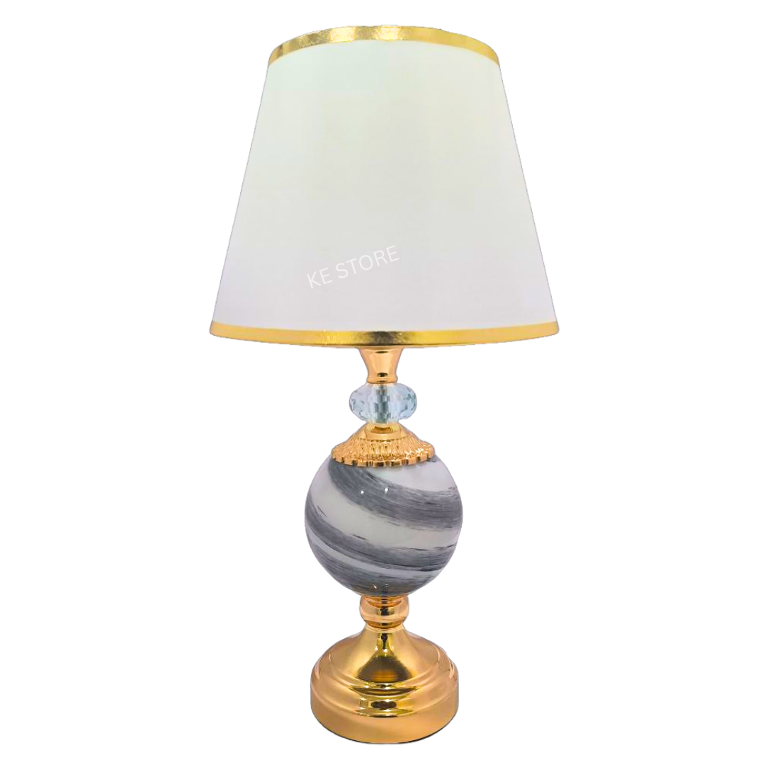 Elegant Gemstone Accent Table Lamp with Crystal Detailing – Assorted Colors