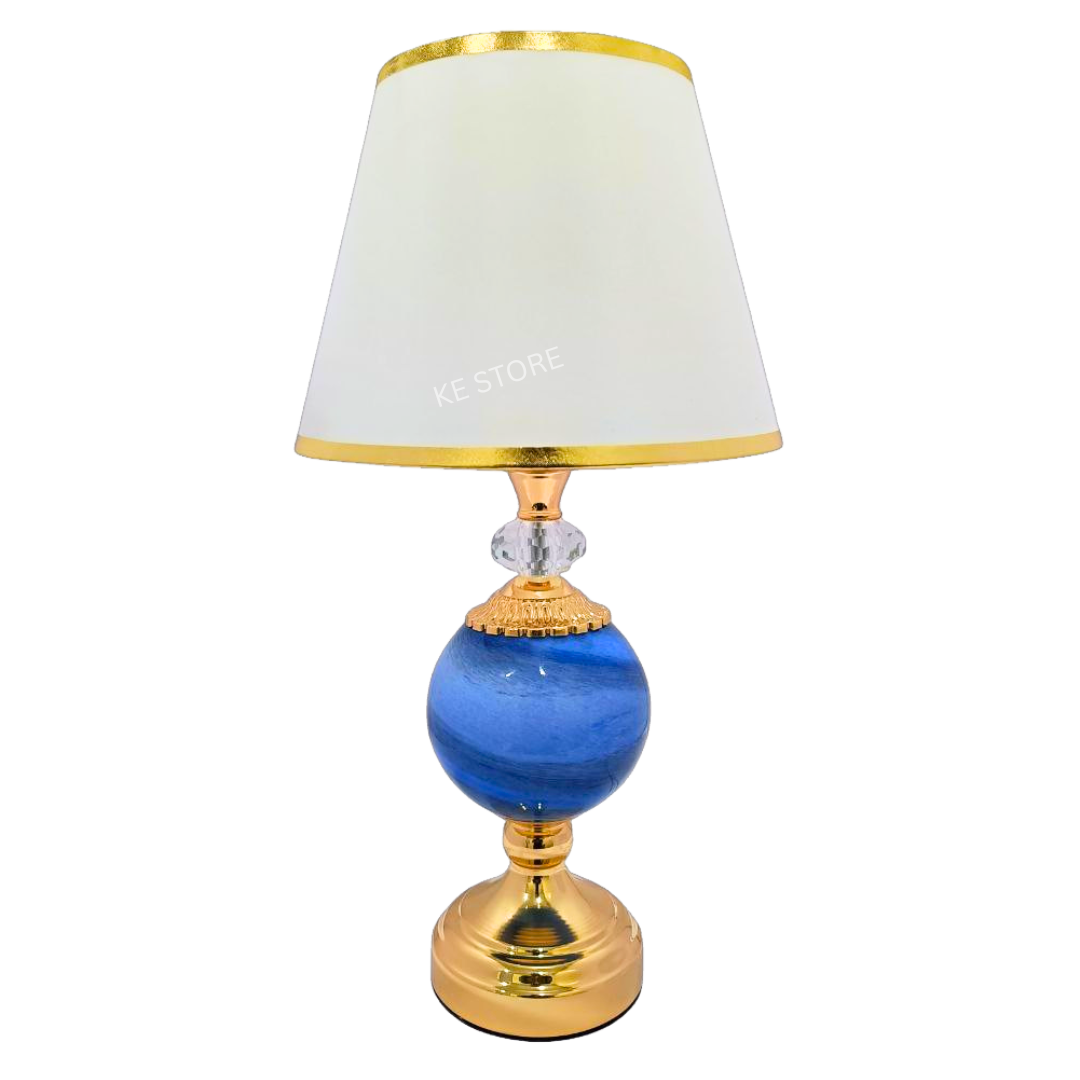 Elegant Gemstone Accent Table Lamp with Crystal Detailing – Assorted Colors